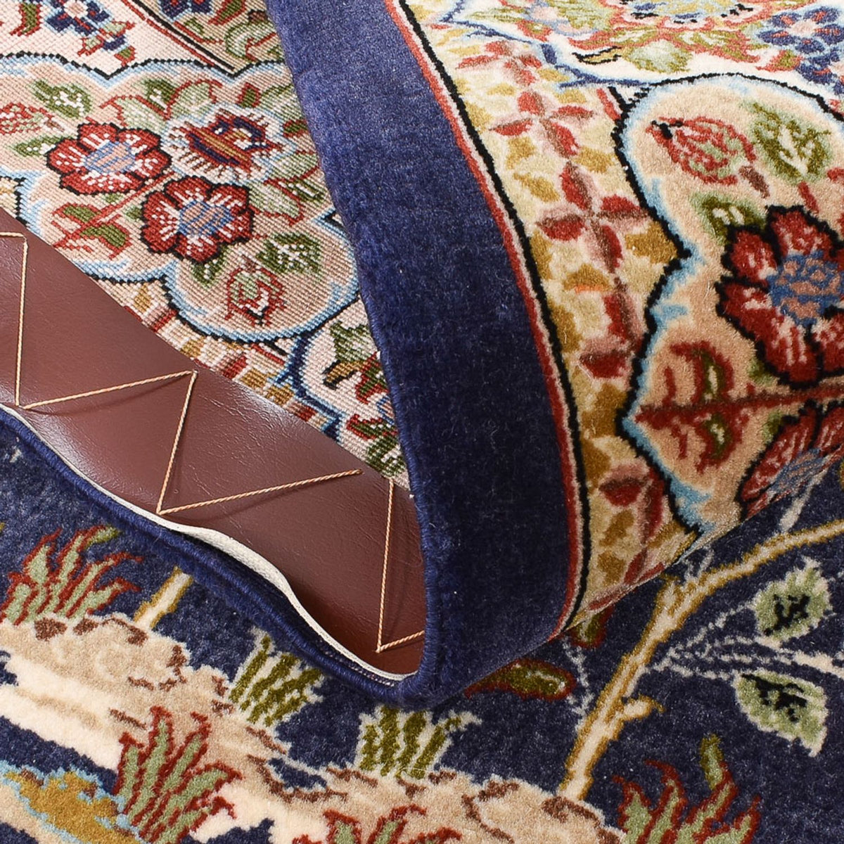 Persisk matta - Ghom - Kunglig - 154 x 102 cm - mörkblå