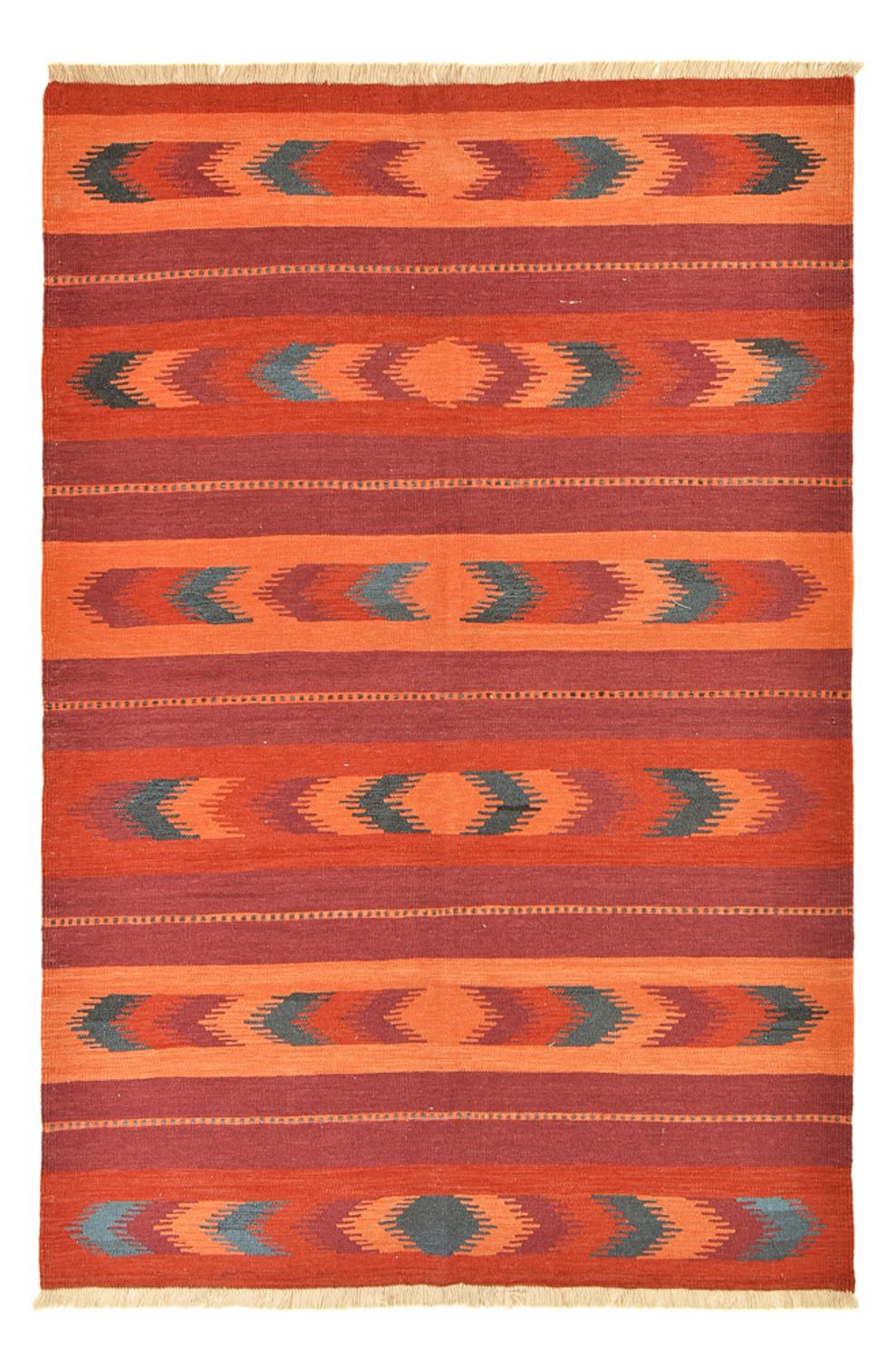 Kelim Carpet - orientalisk matta - 253 x 174 cm - flerfärgad