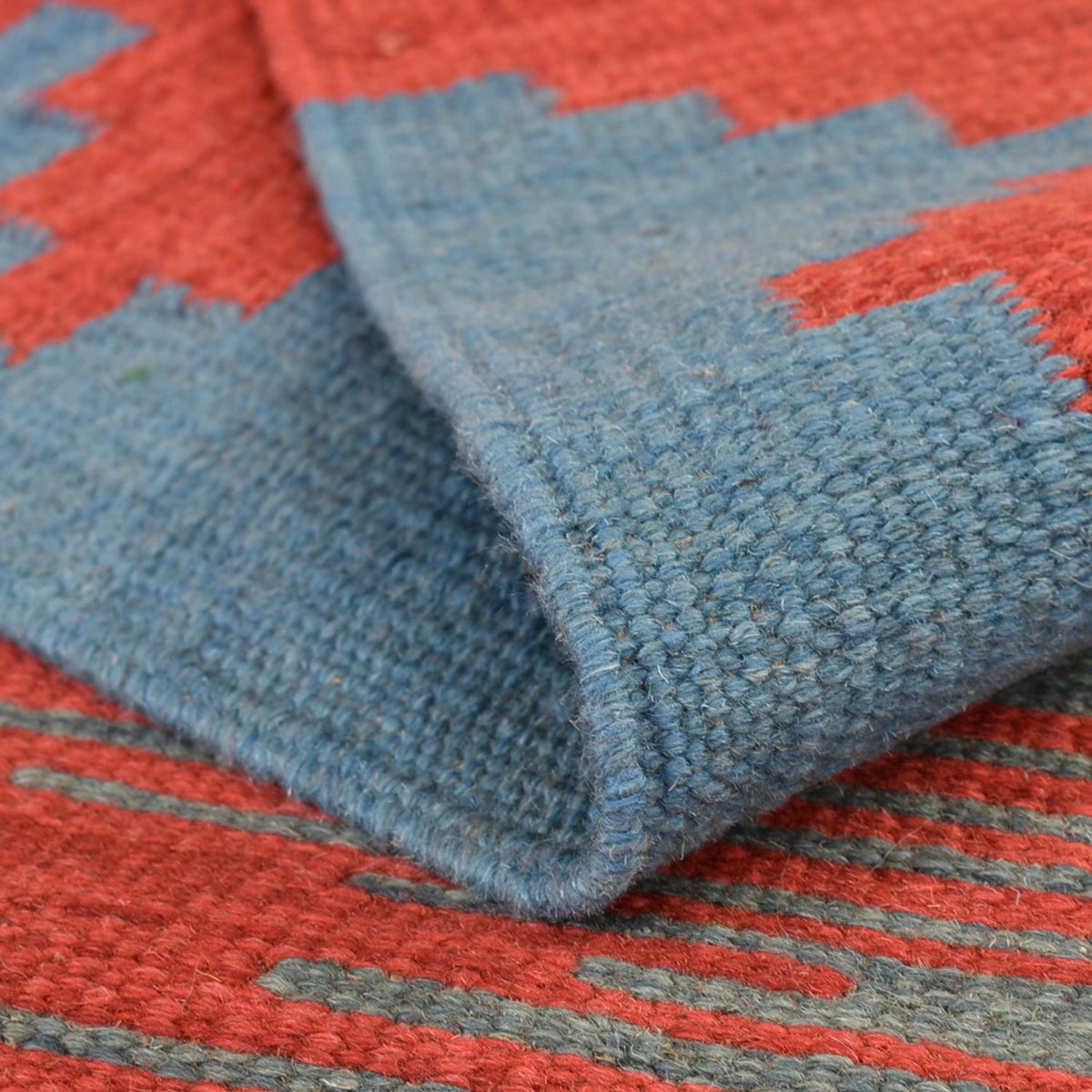 Kelim matta - trendig - 189 x 146 cm - flerfärgad