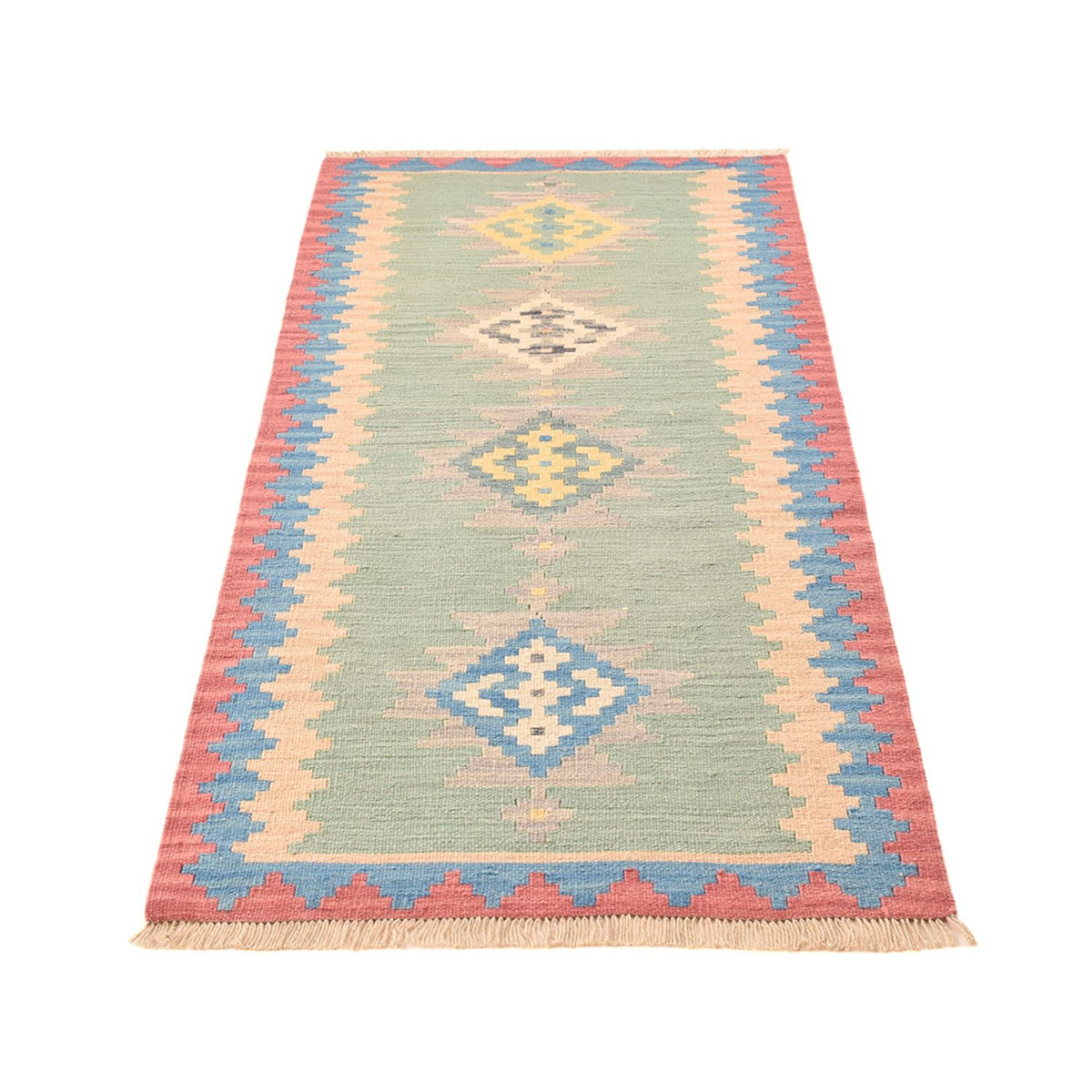 Runner Kelim Carpet - orientalisk matta - 204 x 84 cm - flerfärgad
