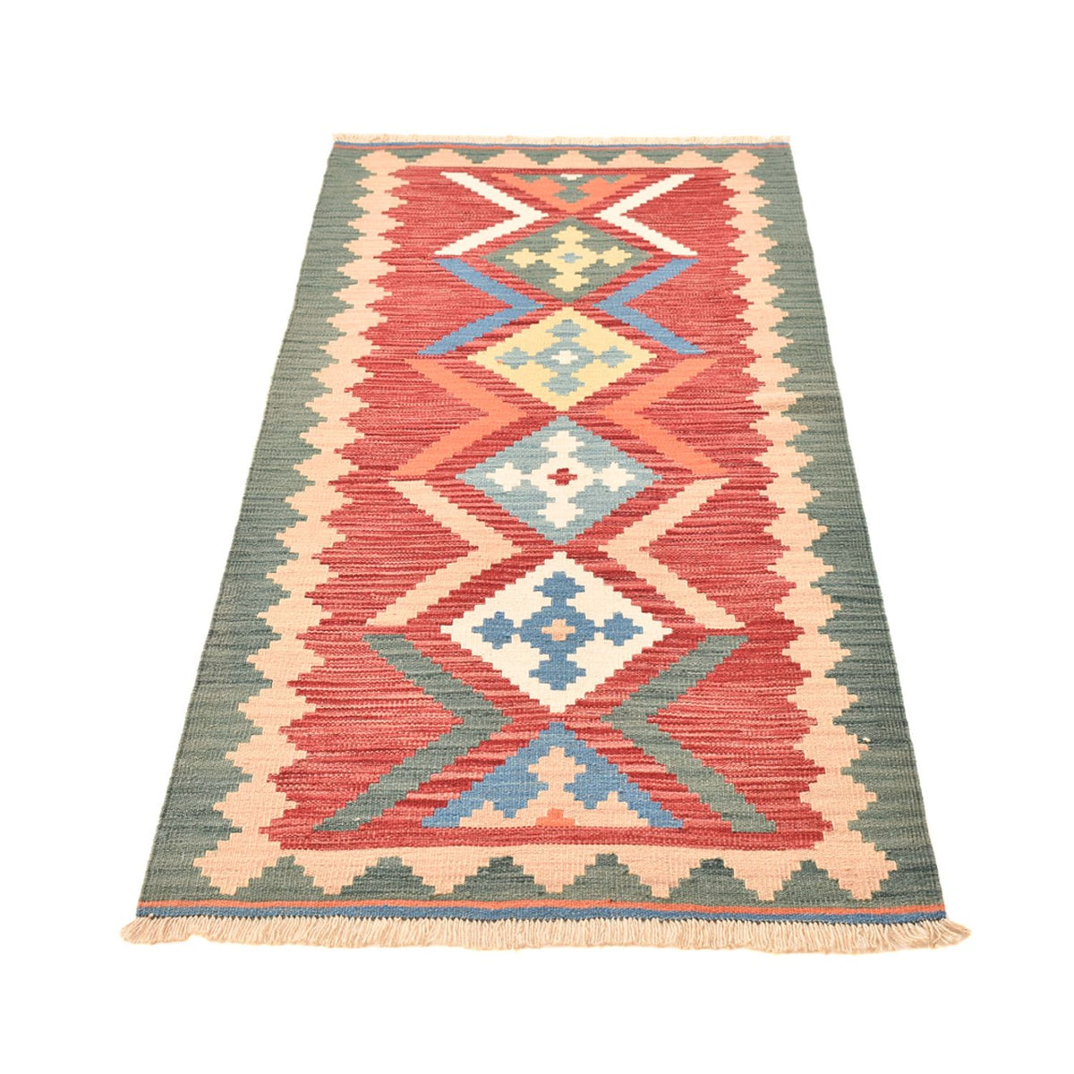 Runner Kelim Carpet - orientalisk matta - 213 x 84 cm - flerfärgad