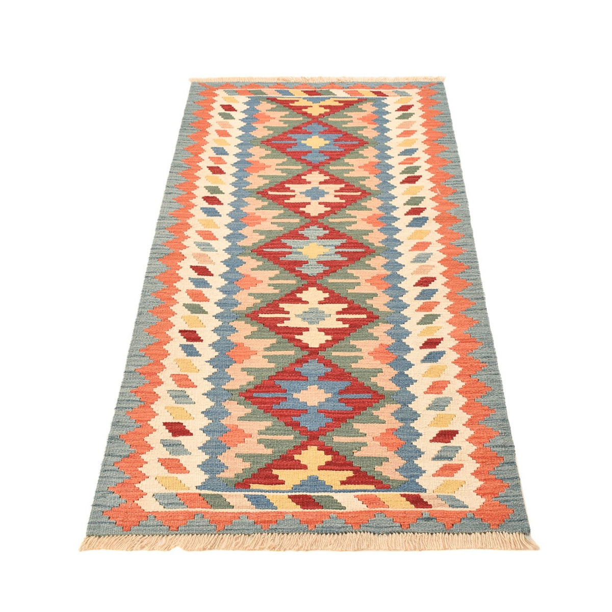 Runner Kelim Carpet - orientalisk matta - 200 x 80 cm - flerfärgad