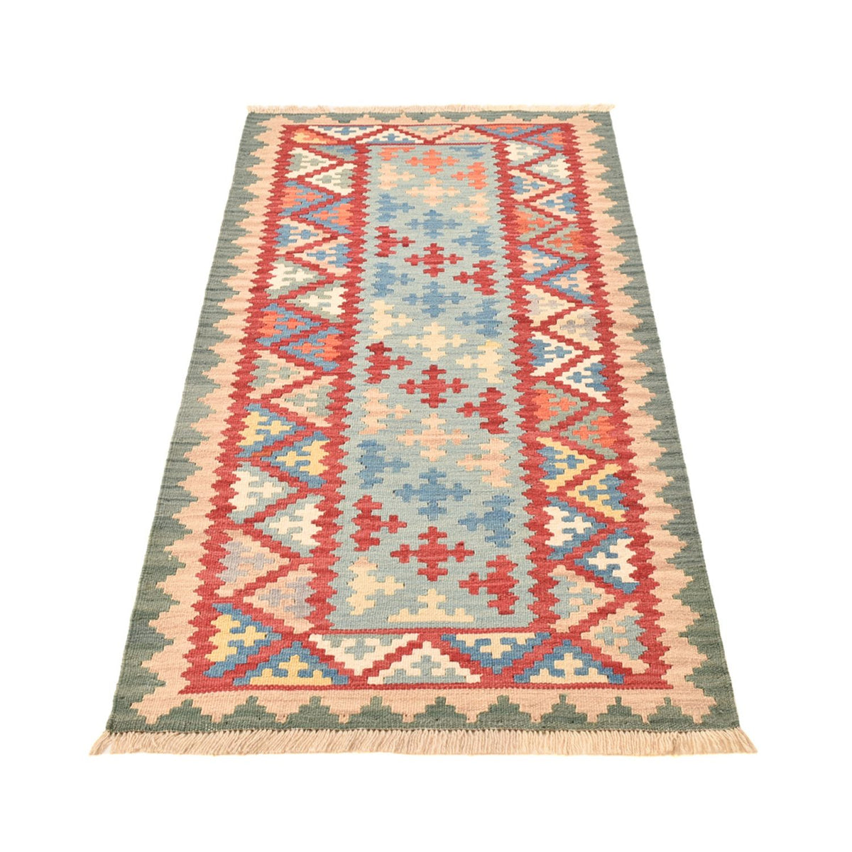 Runner Kelim Carpet - orientalisk matta - 194 x 84 cm - flerfärgad