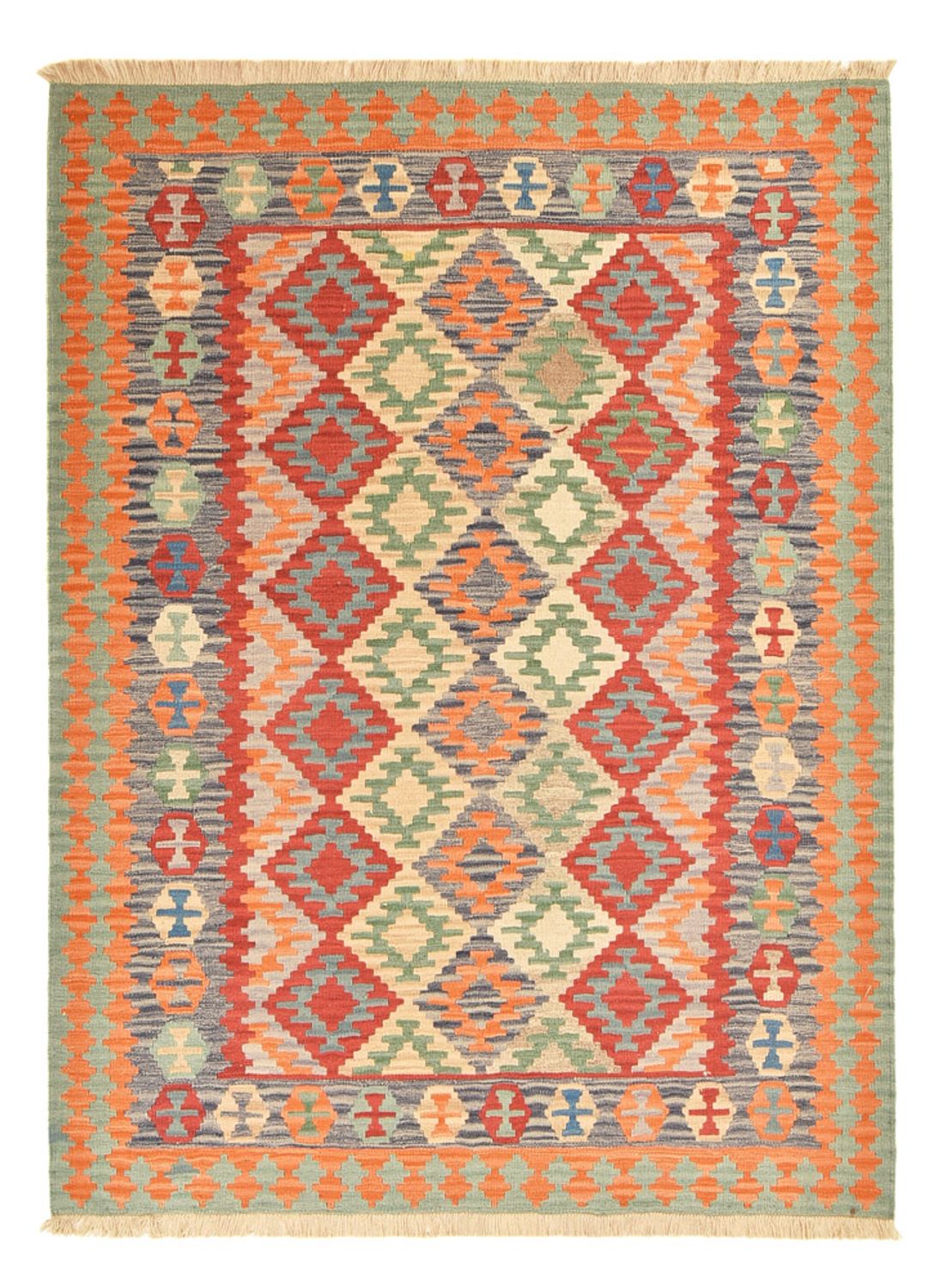 Kelim Carpet - orientalisk matta - 229 x 175 cm - flerfärgad