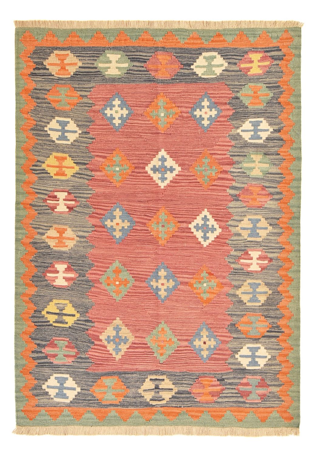 Kelim Carpet - orientalisk matta - 209 x 151 cm - flerfärgad
