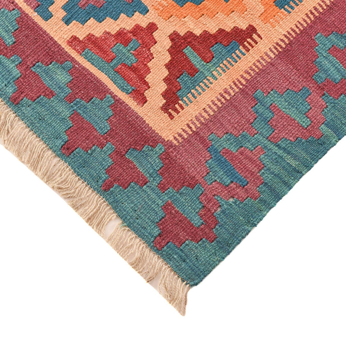 Kelim Carpet - orientalisk matta - 195 x 156 cm - flerfärgad