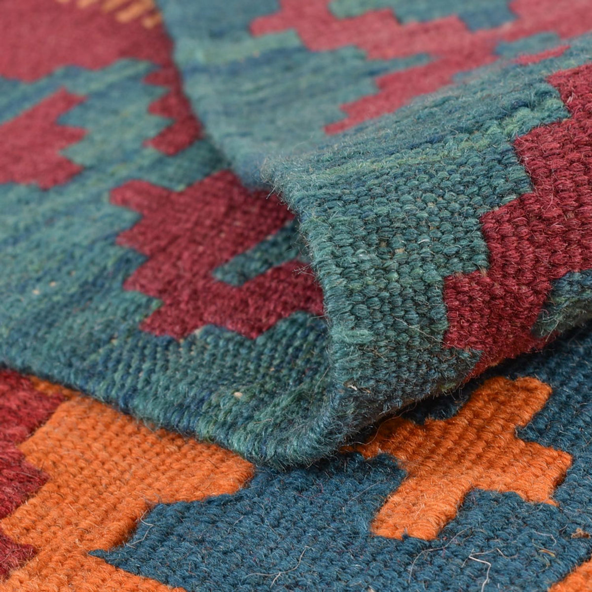 Kelim Carpet - orientalisk matta - 195 x 156 cm - flerfärgad