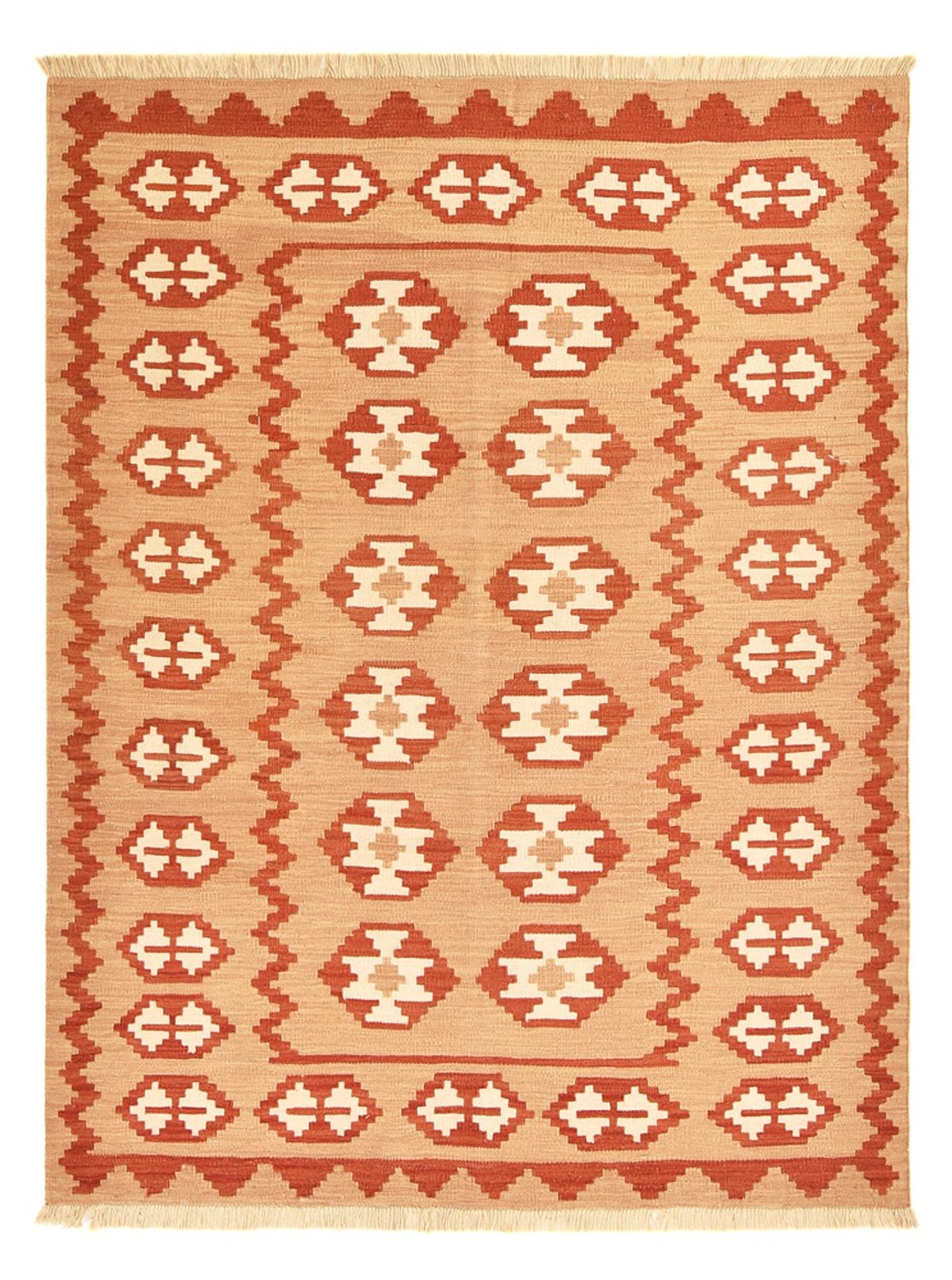 Kelim Carpet - orientalisk matta - 197 x 151 cm - flerfärgad