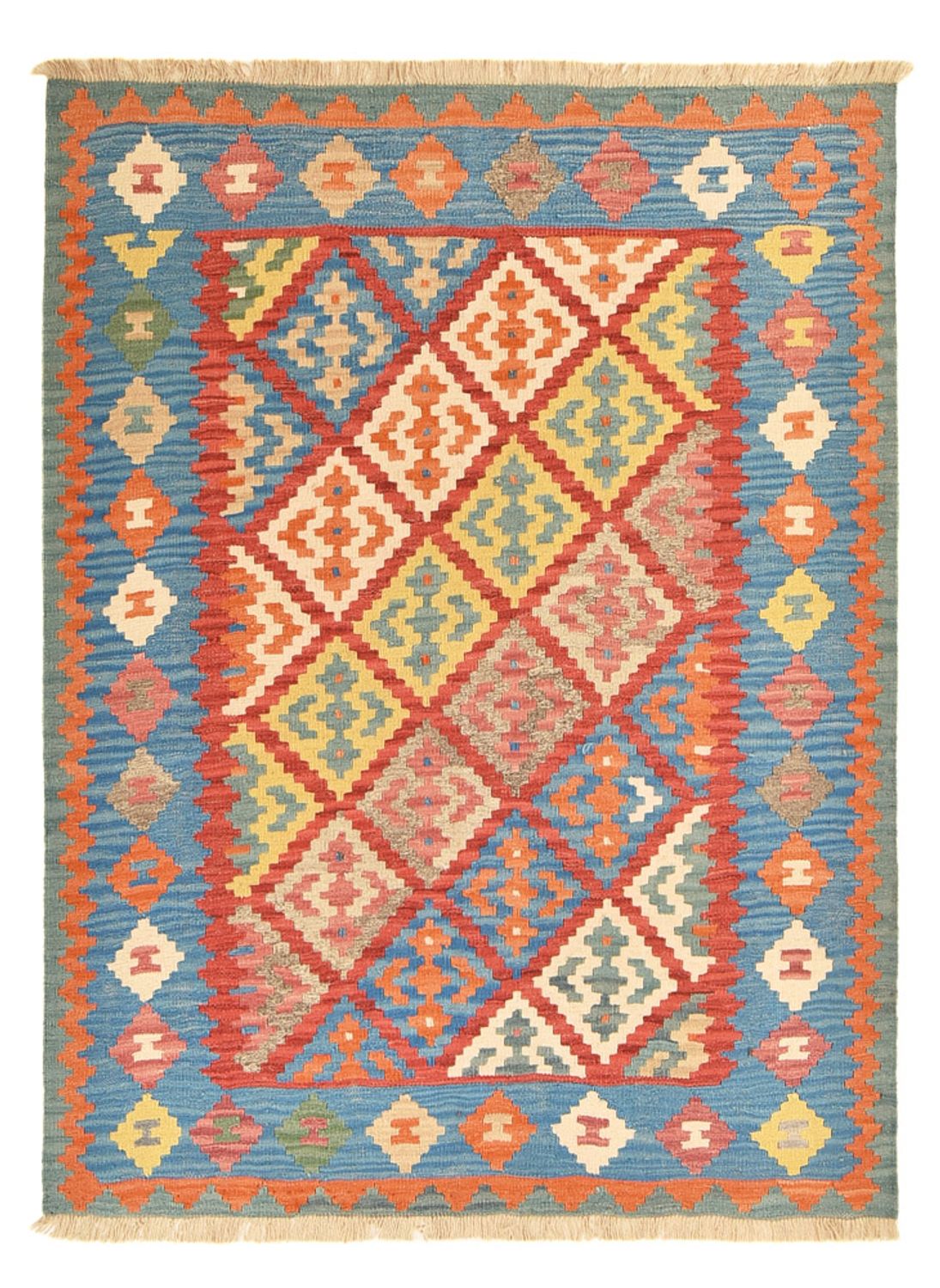 Kelim Carpet - orientalisk matta - 203 x 157 cm - flerfärgad