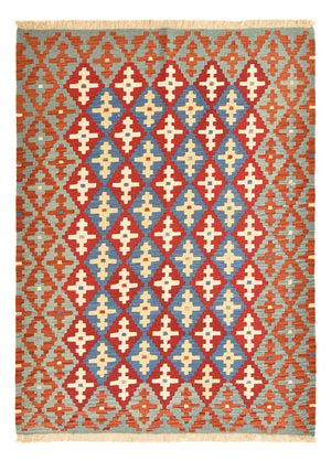 Kelim Carpet - orientalisk matta - 196 x 153 cm - flerfärgad