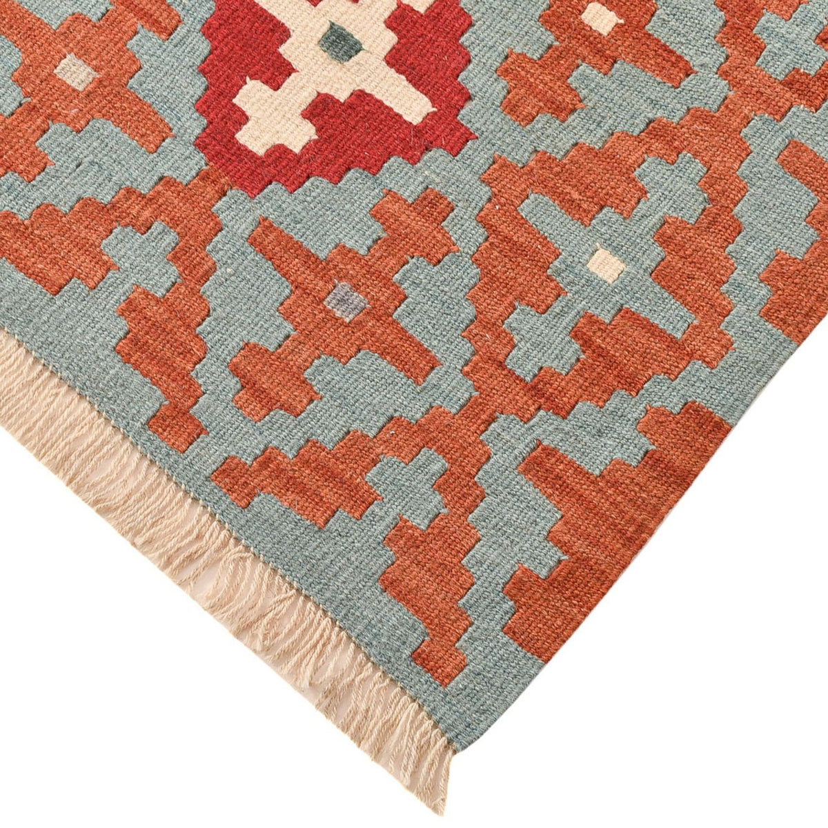 Kelim Carpet - orientalisk matta - 196 x 153 cm - flerfärgad