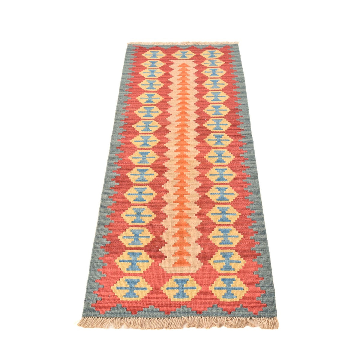 Runner Kelim Carpet - orientalisk matta - 201 x 58 cm - flerfärgad