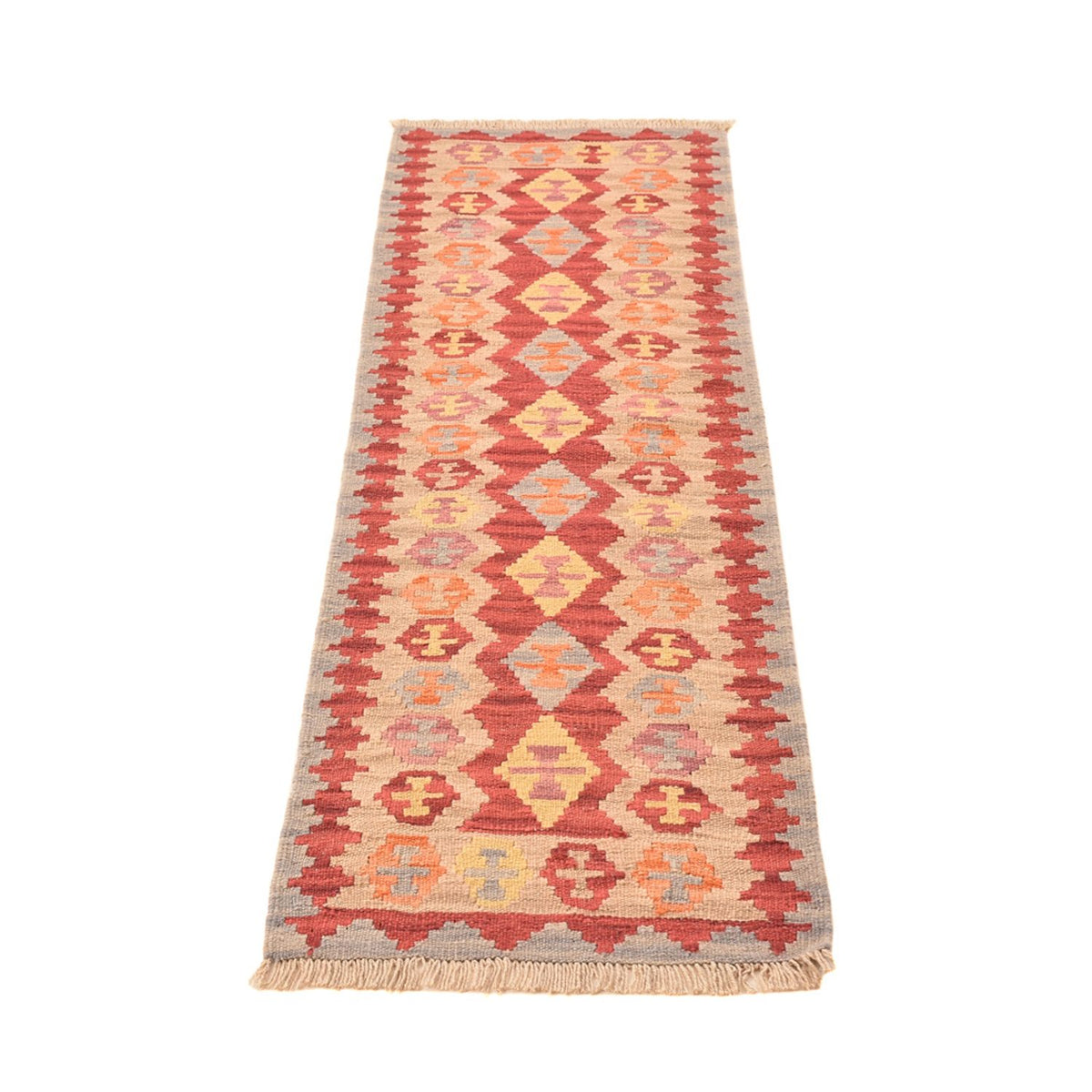 Runner Kelim Carpet - orientalisk matta - 192 x 56 cm - flerfärgad