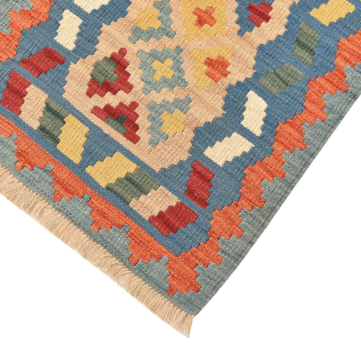 Runner Kelim Carpet - orientalisk matta - 210 x 67 cm - flerfärgad