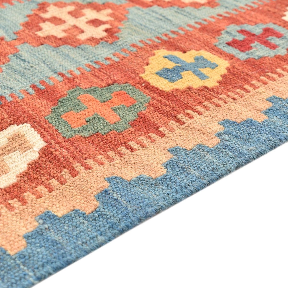 Runner Kelim Carpet - orientalisk matta - 198 x 61 cm - flerfärgad