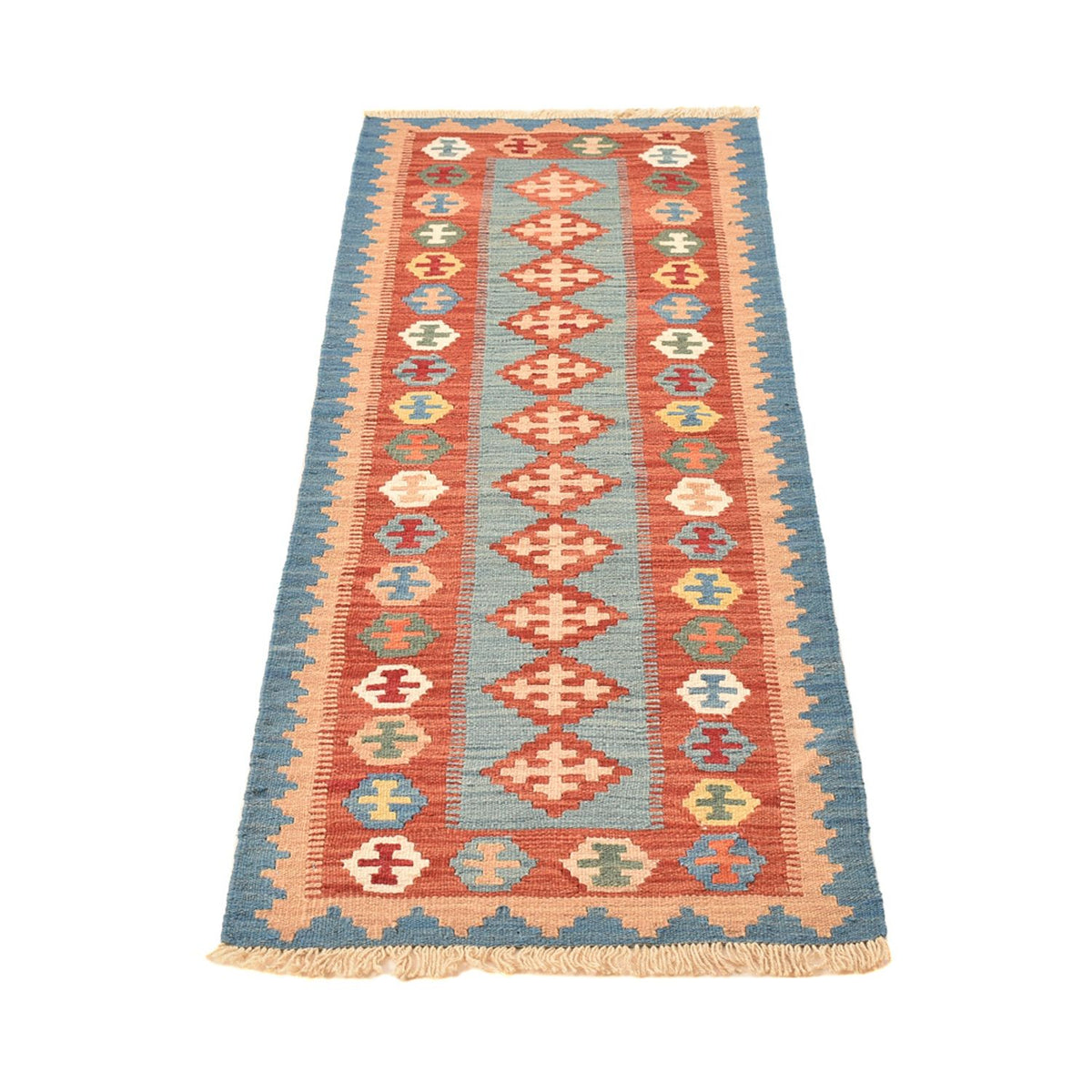Runner Kelim Carpet - orientalisk matta - 198 x 61 cm - flerfärgad