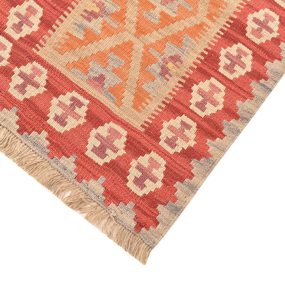Runner Kelim Carpet - orientalisk matta - 198 x 63 cm - flerfärgad