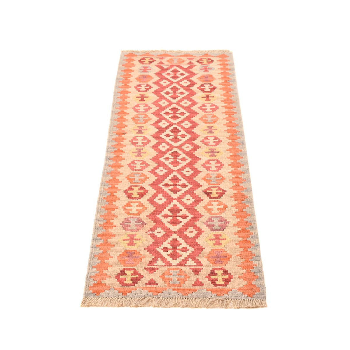 Runner Kelim Carpet - orientalisk matta - 199 x 55 cm - flerfärgad
