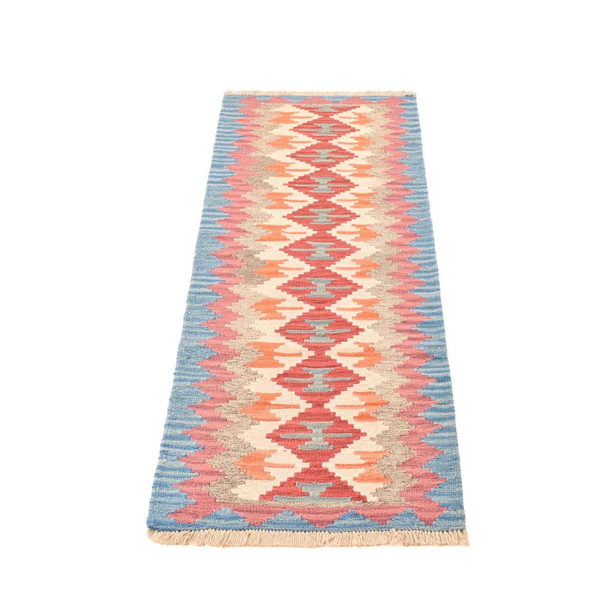 Runner Kelim Carpet - orientalisk matta - 196 x 56 cm - flerfärgad