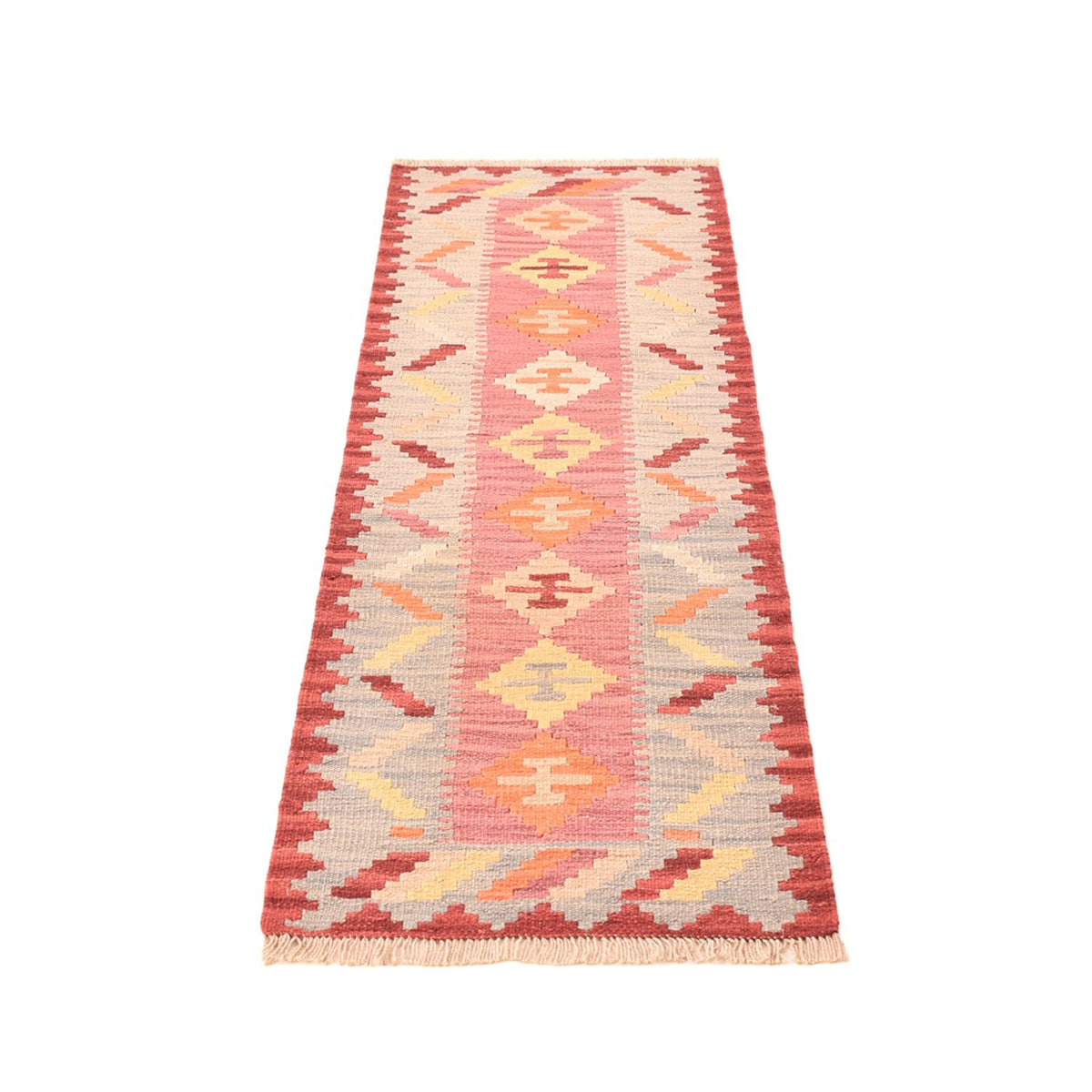 Runner Kelim Carpet - orientalisk matta - 204 x 61 cm - flerfärgad