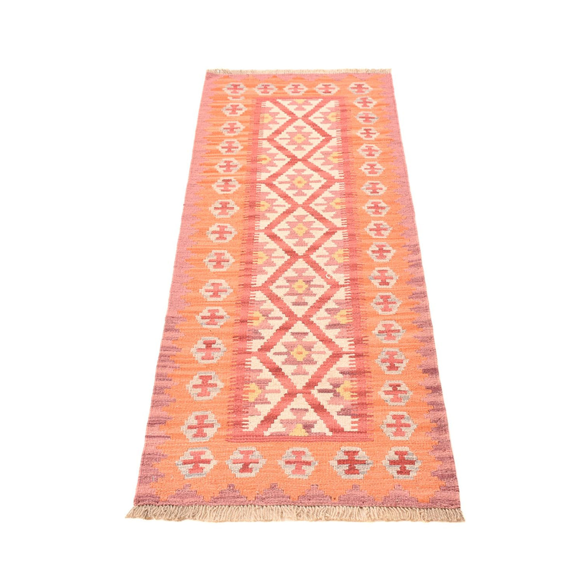 Runner Kelim Carpet - orientalisk matta - 201 x 61 cm - flerfärgad