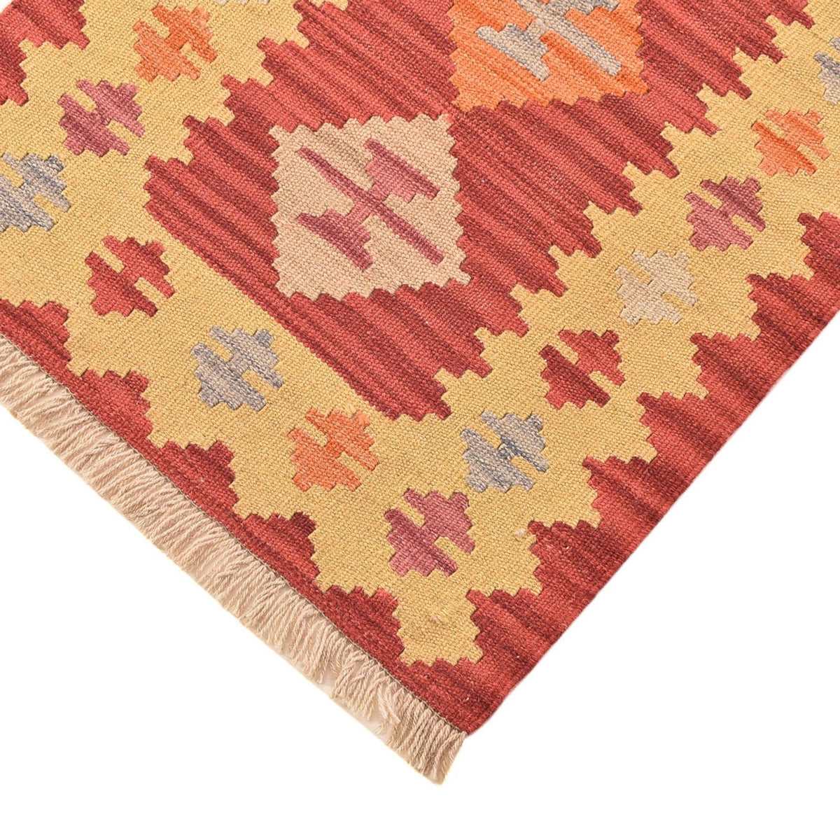 Runner Kelim Carpet - orientalisk matta - 197 x 60 cm - flerfärgad