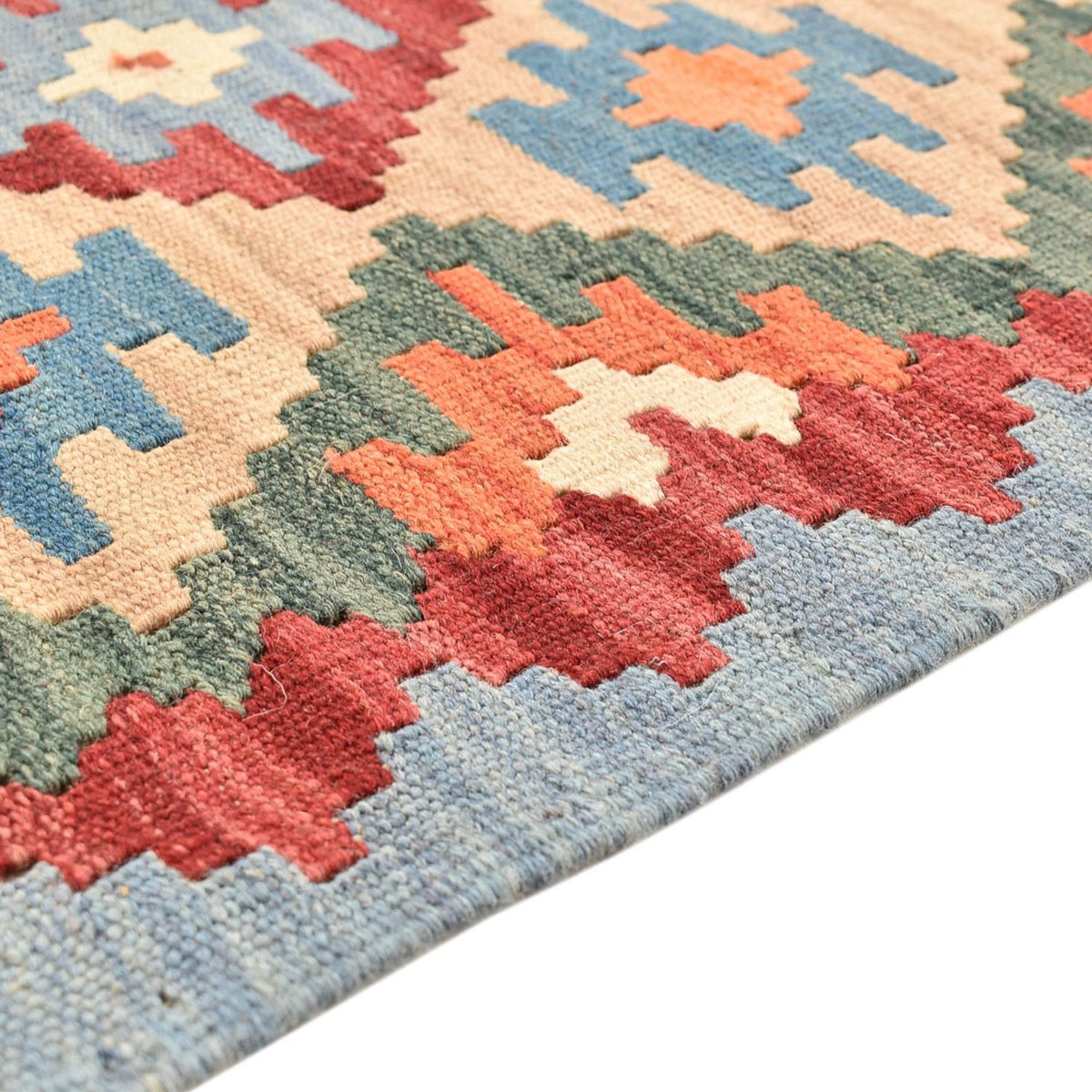 Runner Kelim Carpet - orientalisk matta - 199 x 68 cm - flerfärgad