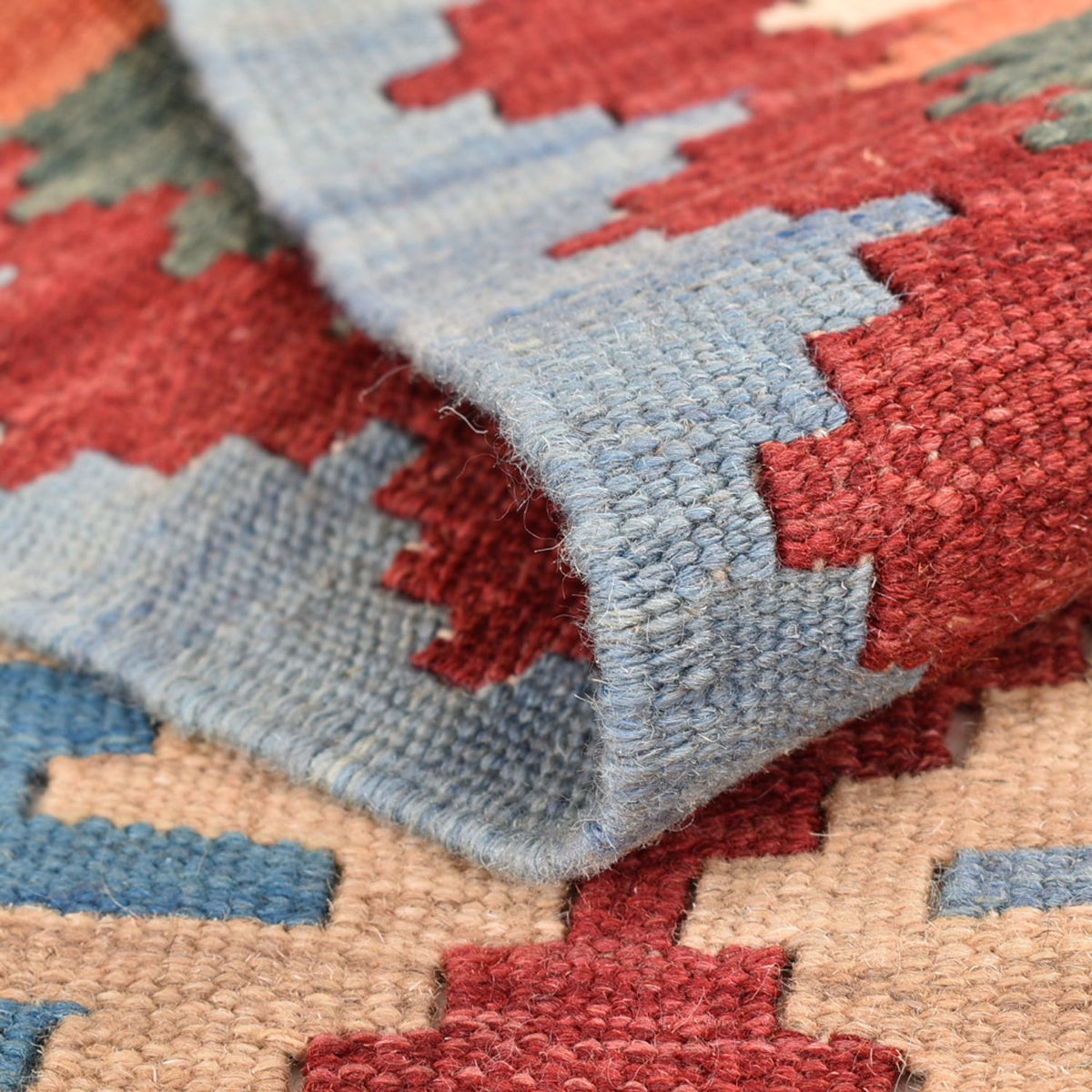 Runner Kelim Carpet - orientalisk matta - 199 x 68 cm - flerfärgad