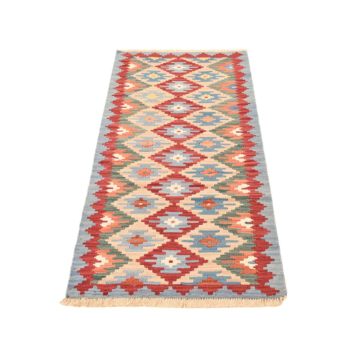 Runner Kelim Carpet - orientalisk matta - 199 x 68 cm - flerfärgad
