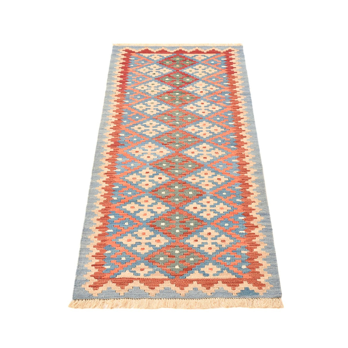 Runner Kelim Carpet - orientalisk matta - 193 x 64 cm - flerfärgad