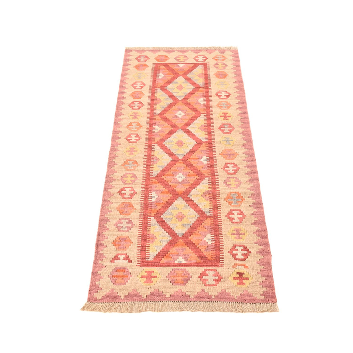 Runner Kelim Carpet - orientalisk matta - 195 x 59 cm - flerfärgad