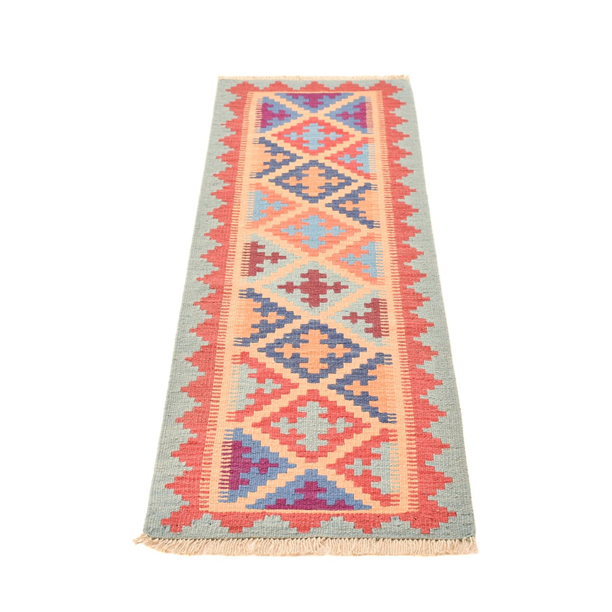 Runner Kelim Carpet - orientalisk matta - 196 x 58 cm - flerfärgad