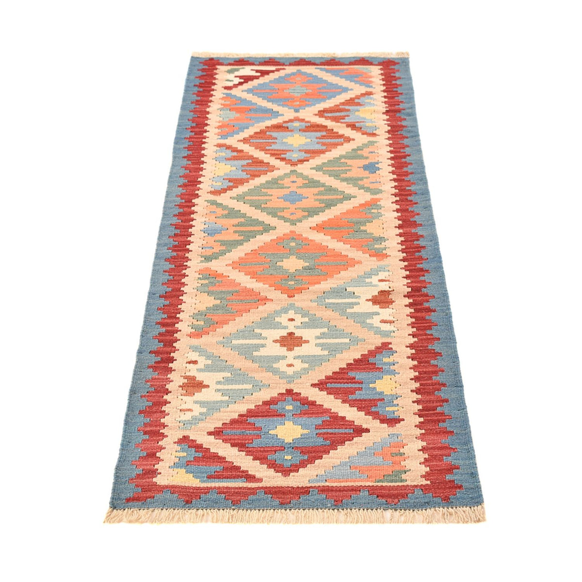 Runner Kelim Carpet - orientalisk matta - 200 x 63 cm - flerfärgad