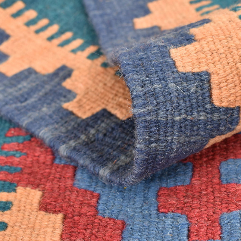 Runner Kelim Carpet - orientalisk matta - 210 x 62 cm - flerfärgad