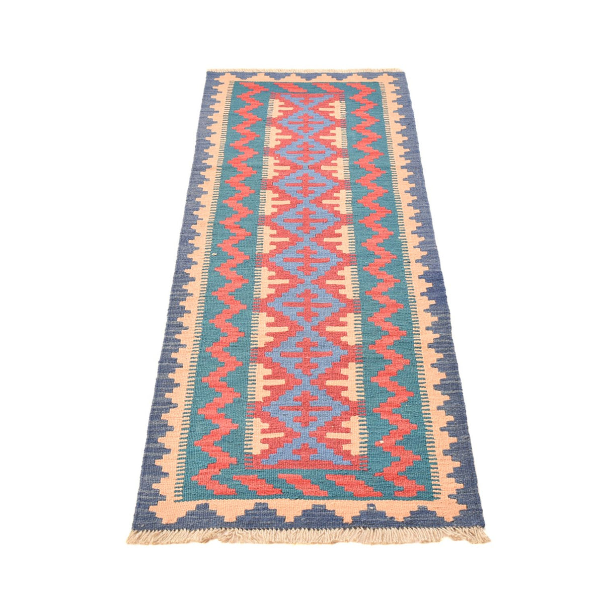 Runner Kelim Carpet - orientalisk matta - 210 x 62 cm - flerfärgad