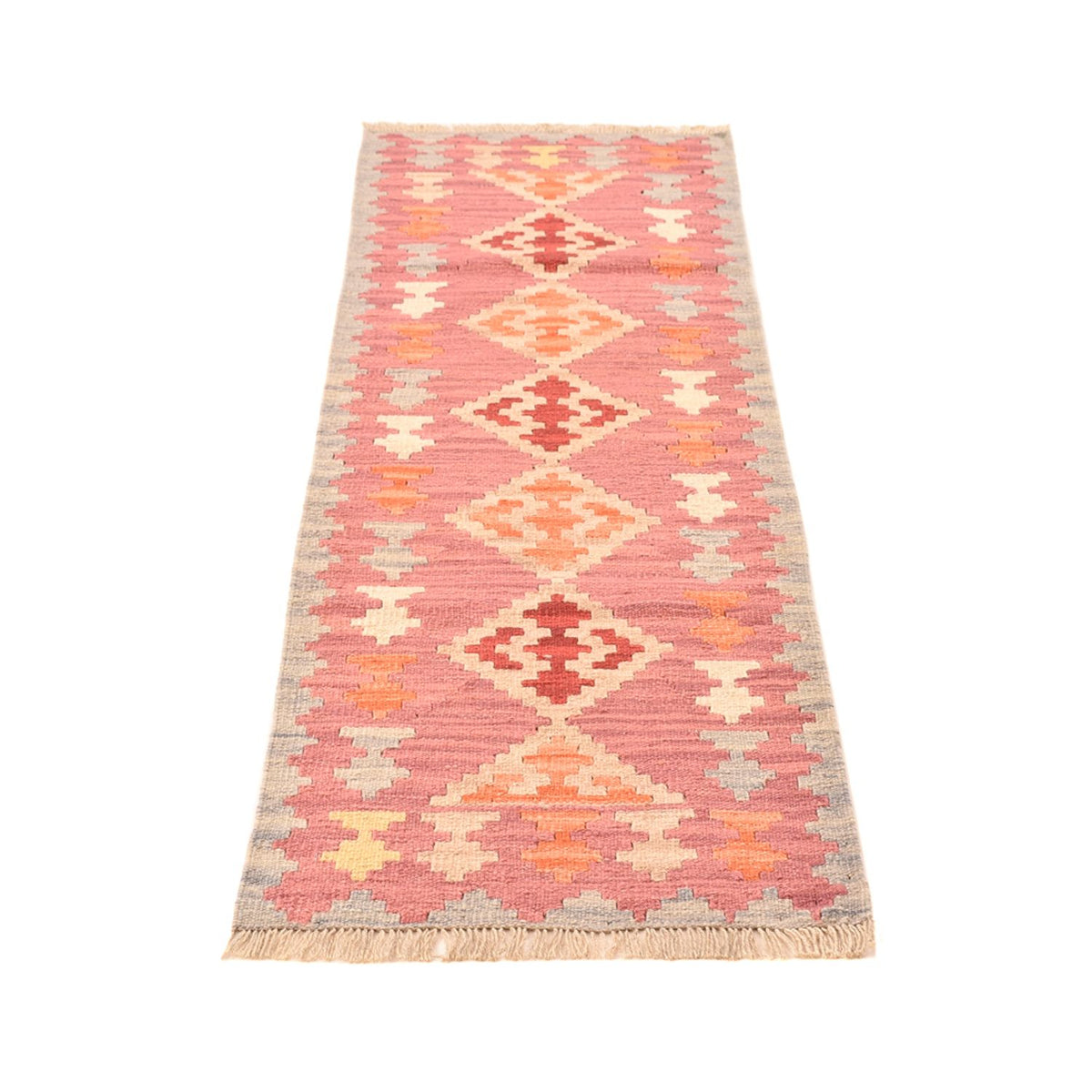 Runner Kelim Carpet - orientalisk matta - 197 x 63 cm - flerfärgad