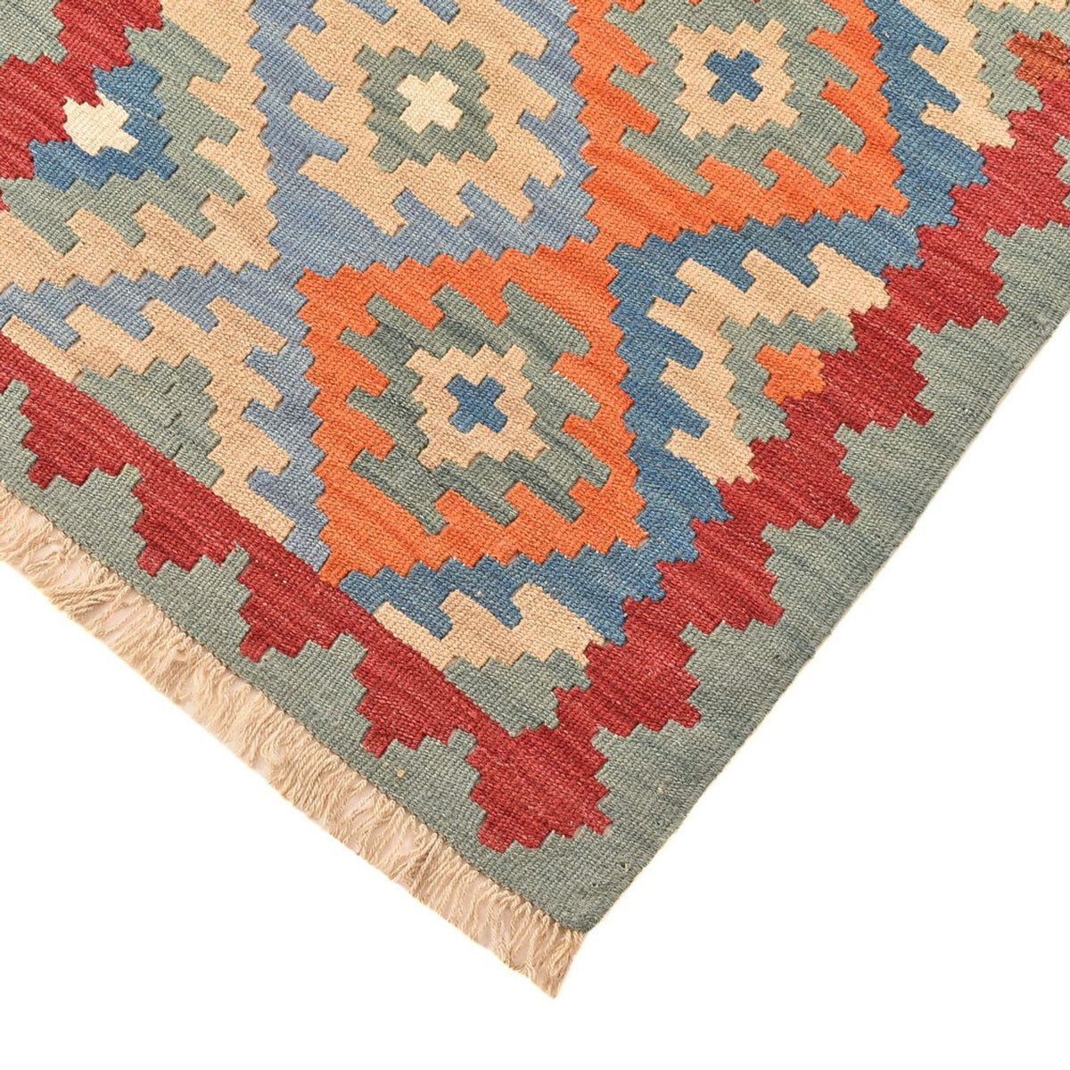 Runner Kelim Carpet - orientalisk matta - 194 x 66 cm - flerfärgad