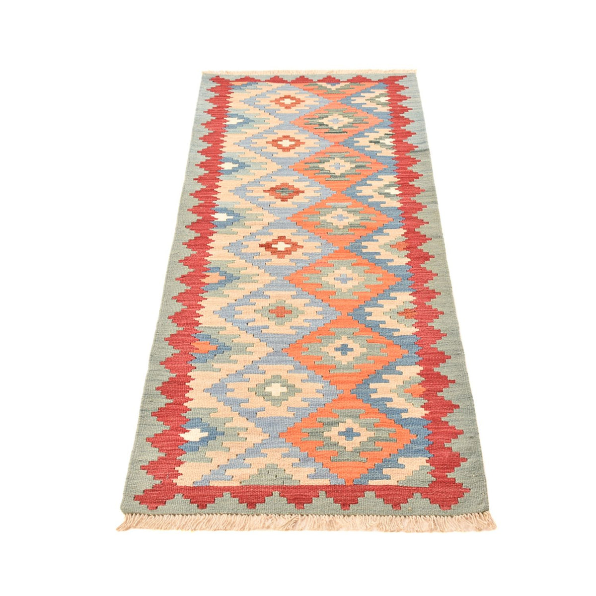 Runner Kelim Carpet - orientalisk matta - 194 x 66 cm - flerfärgad