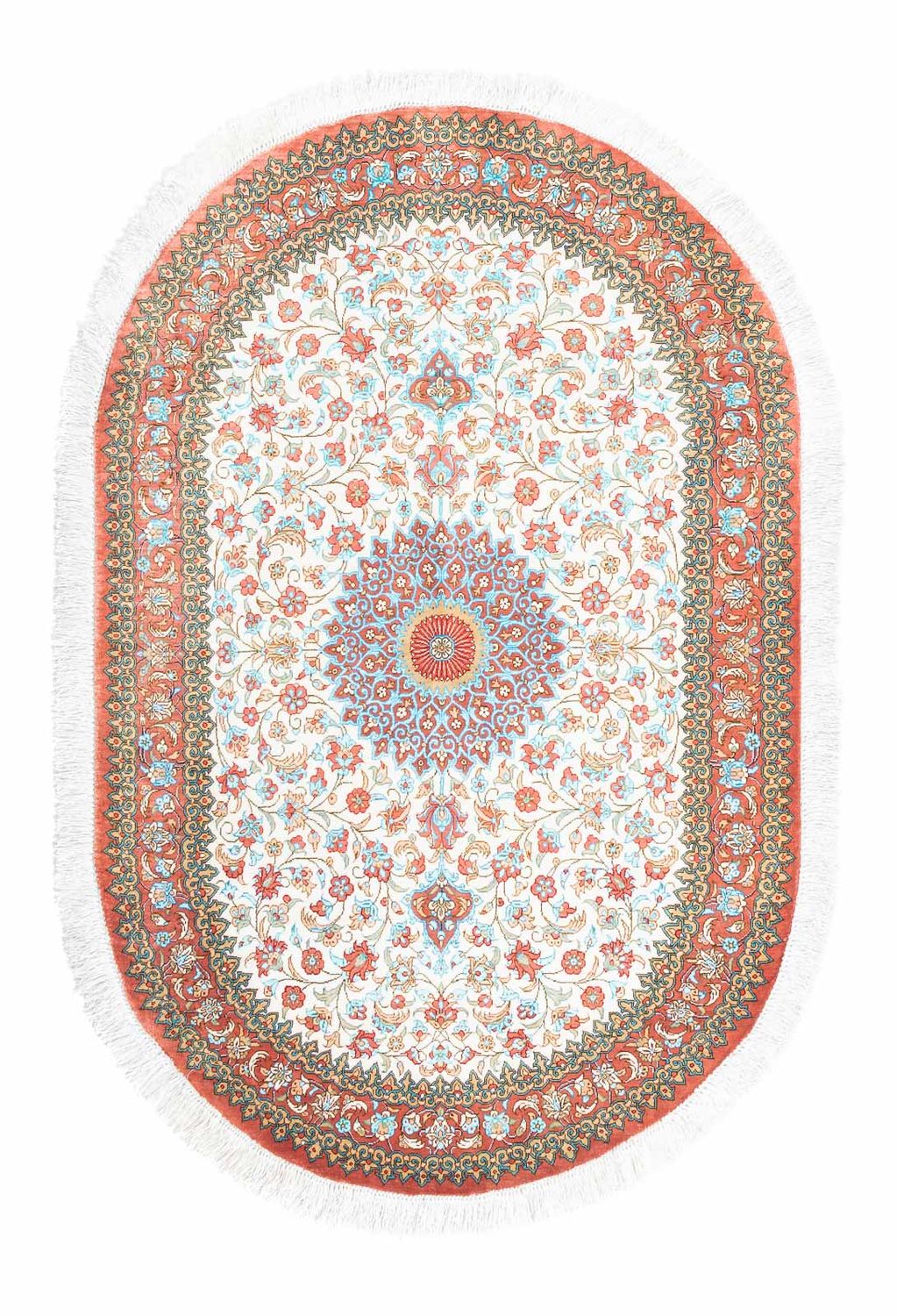 Persisk matta - Ghom oval  - 120 x 76 cm - beige