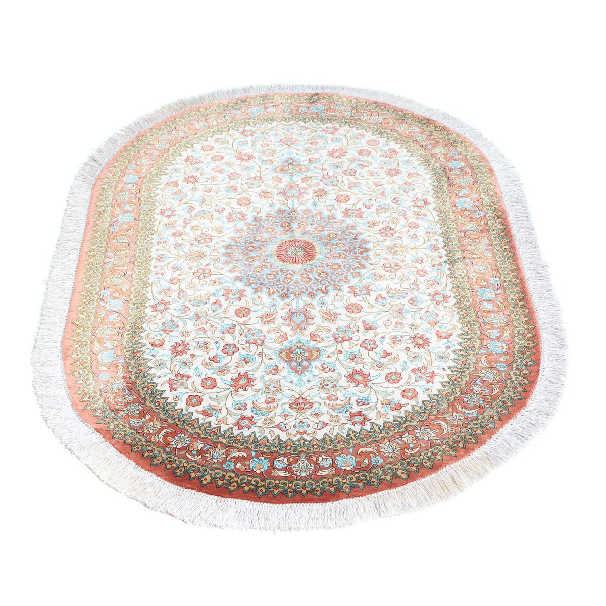 Persisk matta - Ghom oval  - 120 x 76 cm - beige