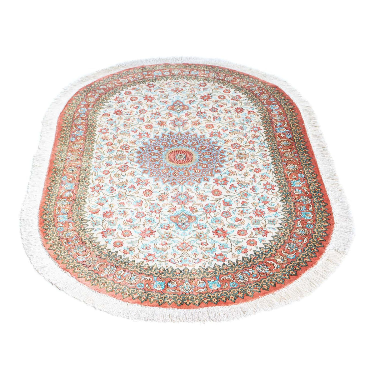 Persisk matta - Ghom oval  - 120 x 76 cm - beige