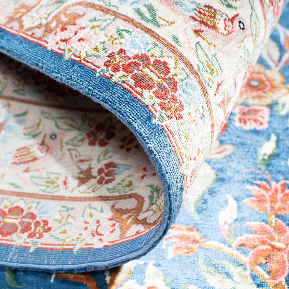 Persisk matta - Ghom - 121 x 77 cm - ljusblå