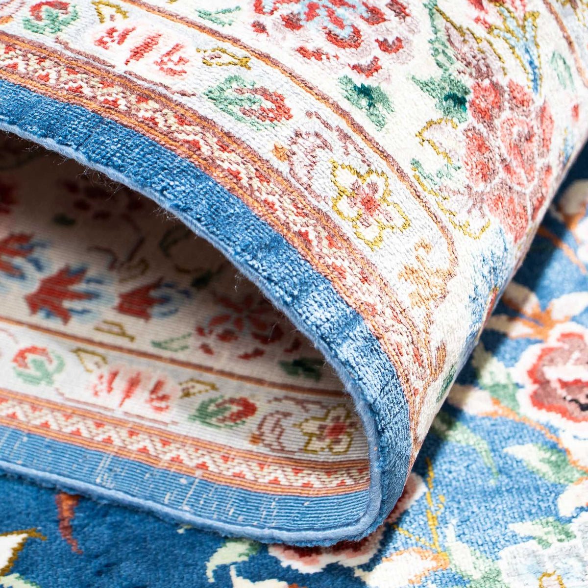 Persisk matta - Ghom - 118 x 75 cm - ljusblå