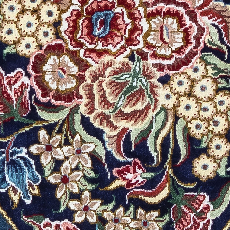 Silk Carpet - Ghom Silk - Premium - 40 x 28 cm - mörkblå