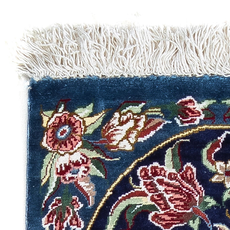 Silk Carpet - Ghom Silk - Premium - 40 x 28 cm - mörkblå