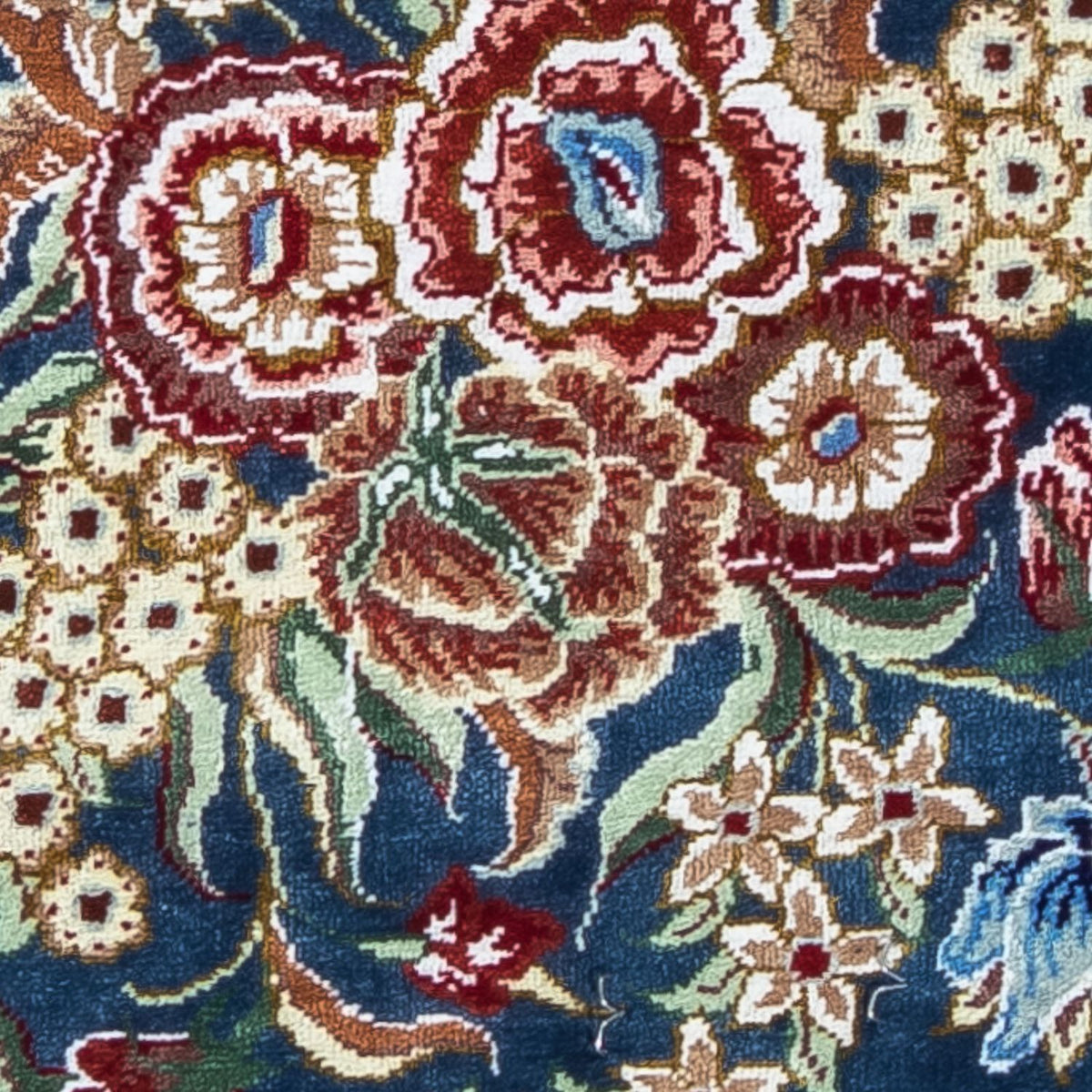 Silk Carpet - Ghom Silk - Premium - 40 x 28 cm - mörkblå