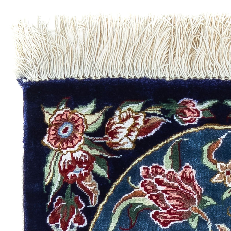 Silk Carpet - Ghom Silk - Premium - 40 x 28 cm - mörkblå