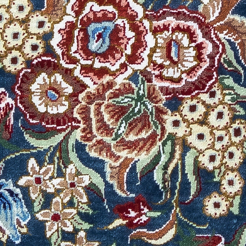 Silk Carpet - Ghom Silk - Premium - 40 x 28 cm - mörkblå