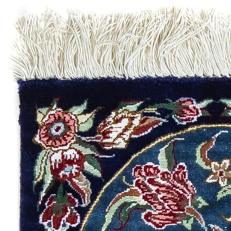 Silk Carpet - Ghom Silk - Premium - 40 x 28 cm - mörkblå