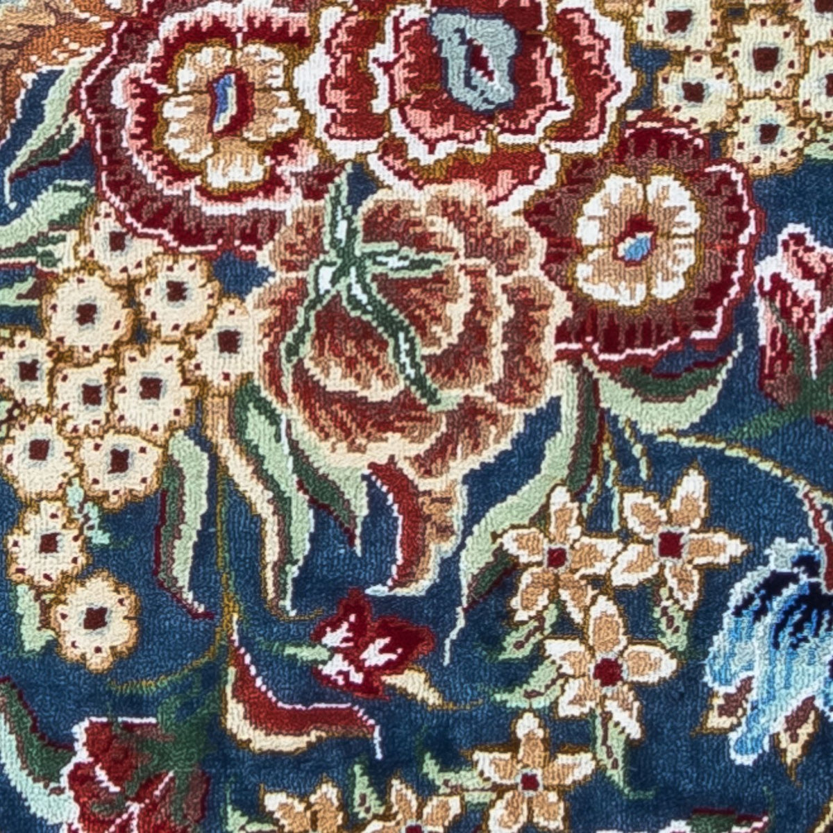 Silk Carpet - Ghom Silk - Premium - 40 x 28 cm - mörkblå